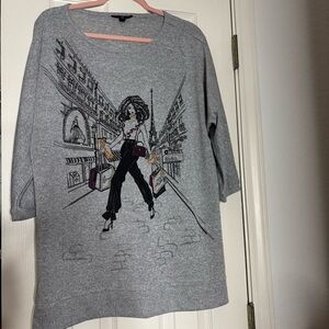 Gray Graphic Women's Top